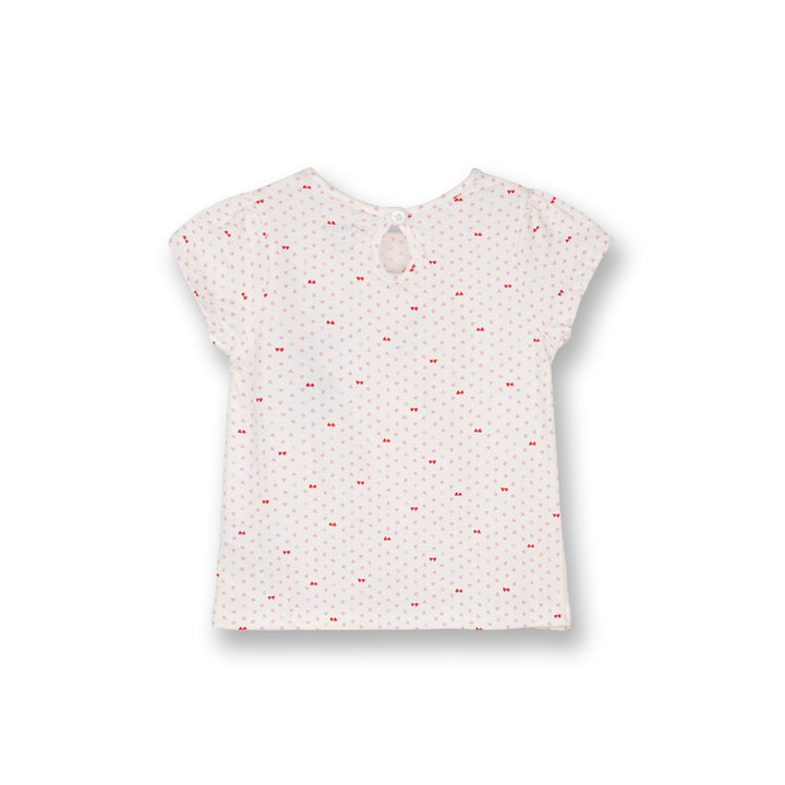 Poney Baby Girls White Claret Love Short Sleeve Tee