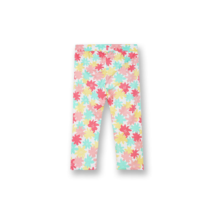 Poney Baby Girls White Vivid Flower Legging