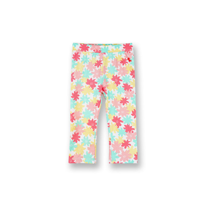 Poney Baby Girls White Vivid Flower Legging