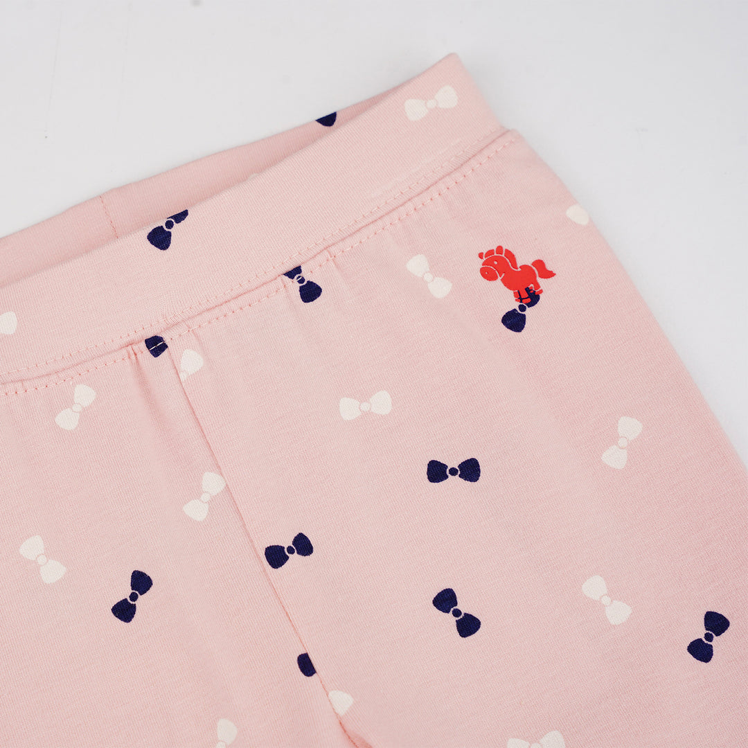 Poney Baby Girls Pink Mellow Ribbon Legging
