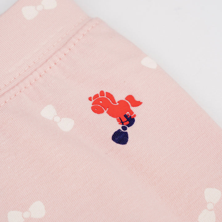 Poney Baby Girls Pink Mellow Ribbon Legging