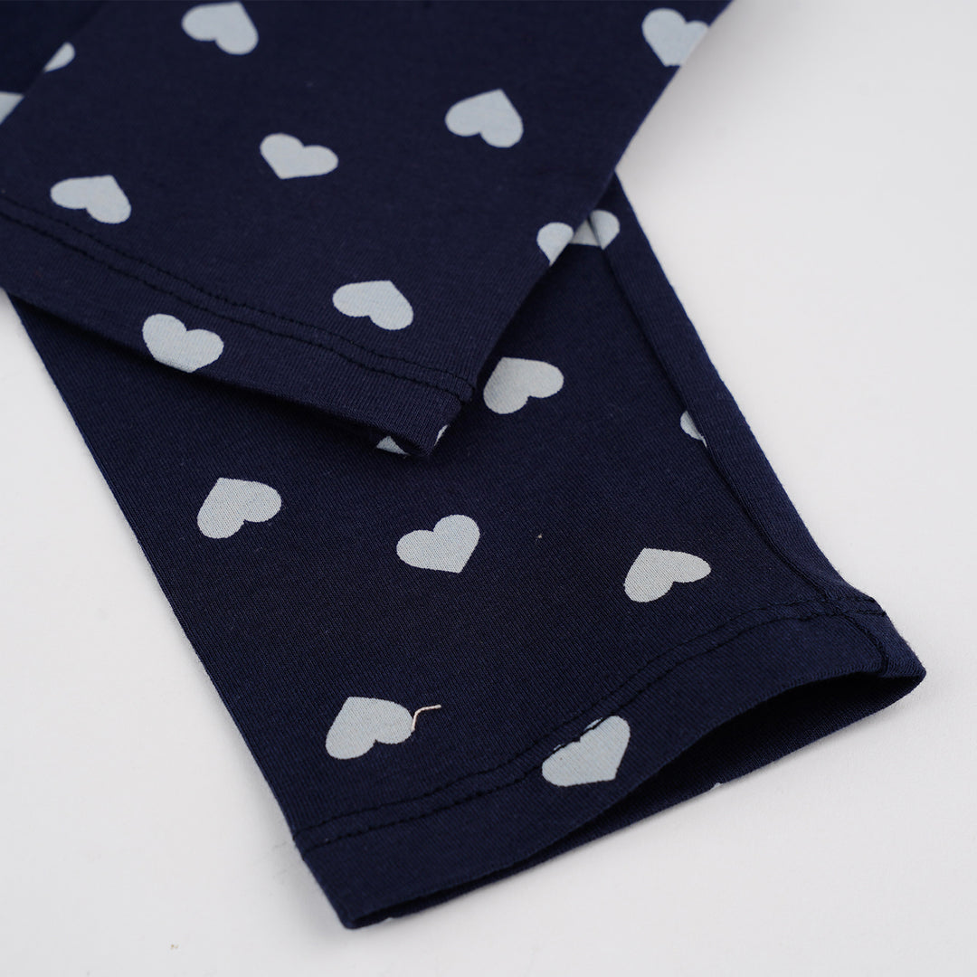 Poney Baby Girls Navy Midnight Heart Legging
