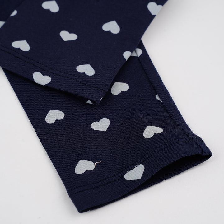 Poney Baby Girls Navy Midnight Heart Legging
