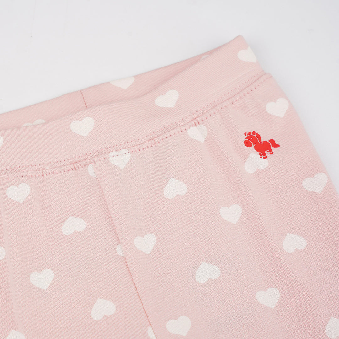 Poney Baby Girls Pink Barely Pink Hearty Legging