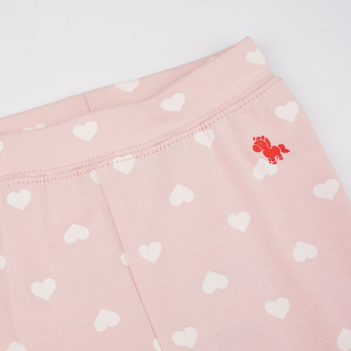 Poney Baby Girls Pink Barely Pink Hearty Legging