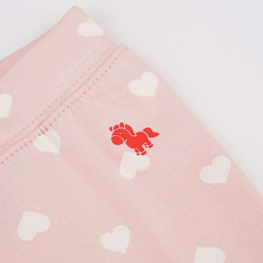 Poney Baby Girls Pink Barely Pink Hearty Legging