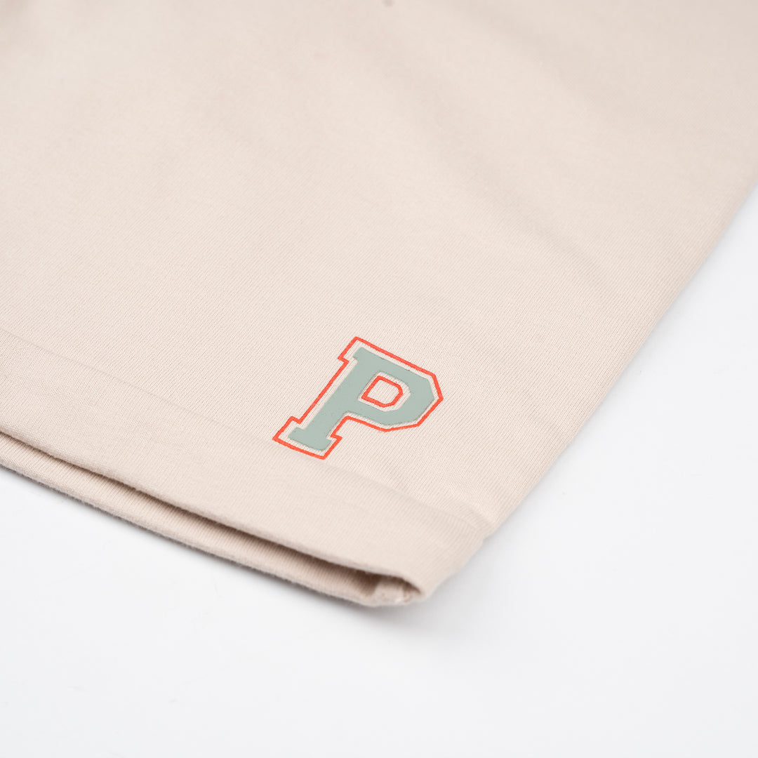 Poney Boys Light Grey Almond Peach Logo Bermuda