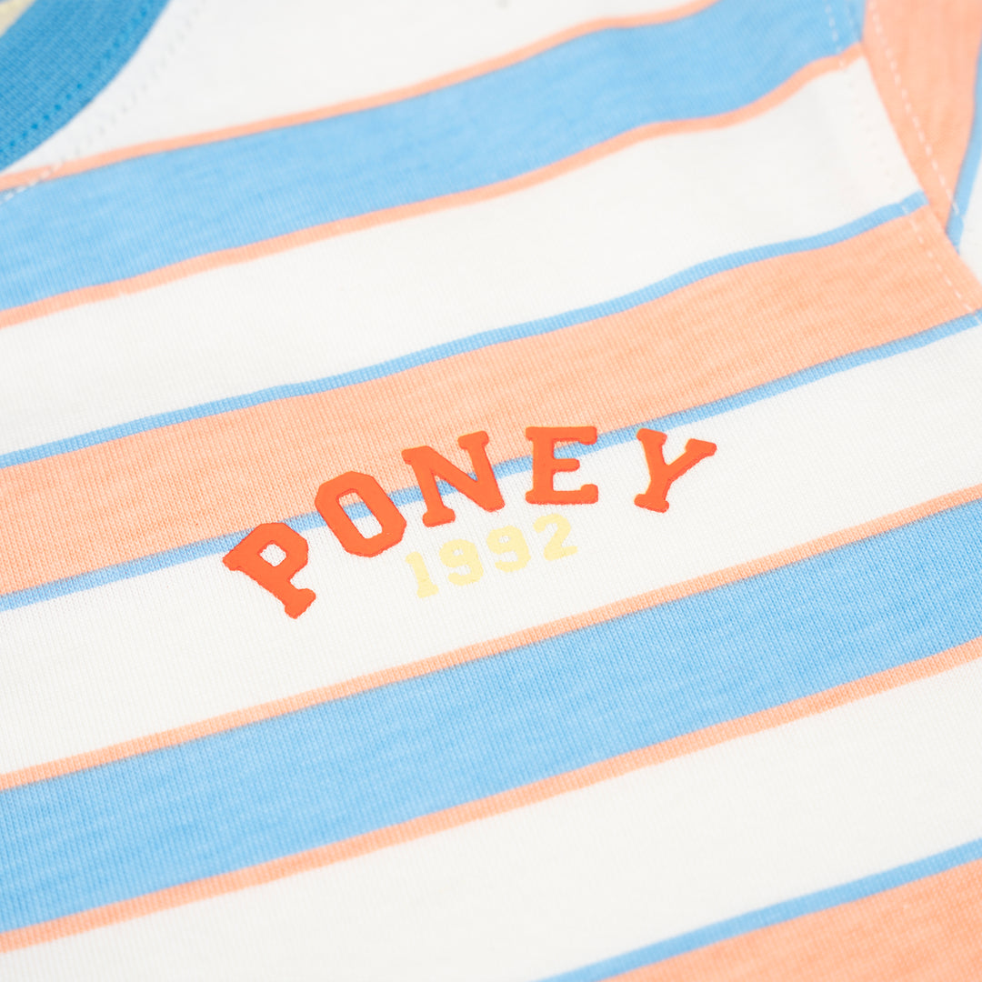 Poney Boys Blue Fun Striped Short Sleeve Tee