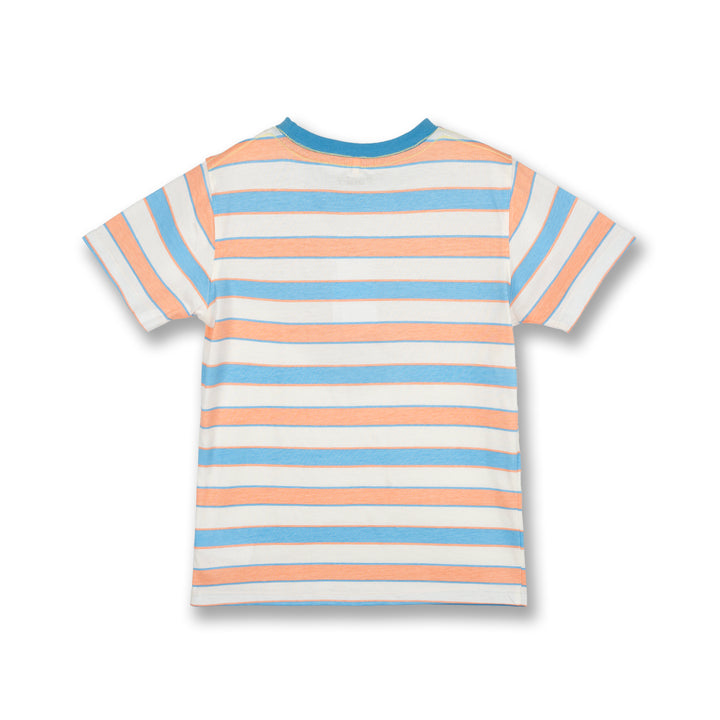 Poney Boys Blue Fun Striped Short Sleeve Tee