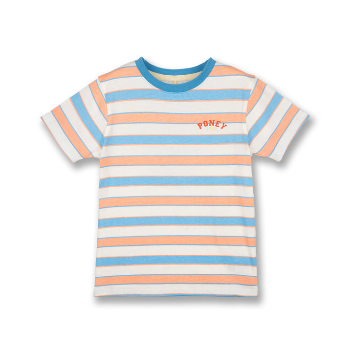 Poney Boys Blue Fun Striped Short Sleeve Tee