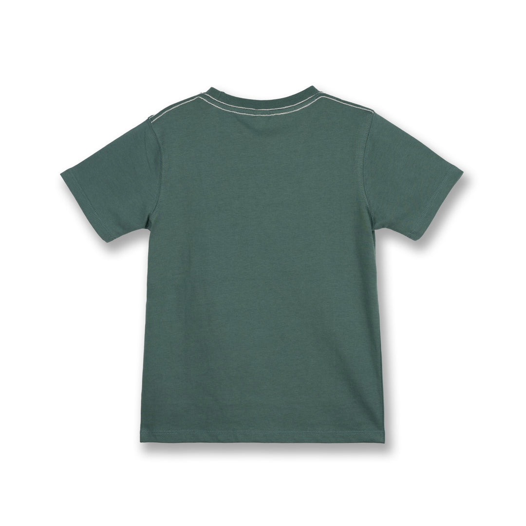 Poney Boys Green Army Poney Logo Short Sleeve Tee