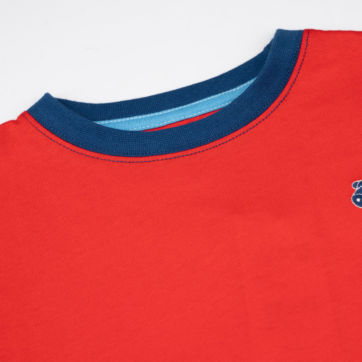 Poney Boys Red Poney Blue Logo Short Sleeve Tee