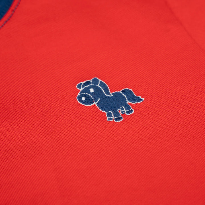 Poney Boys Red Poney Blue Logo Short Sleeve Tee