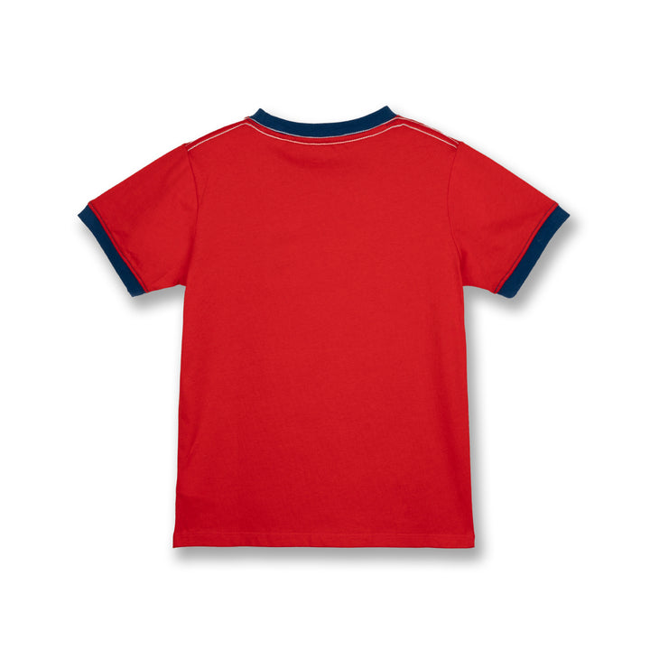 Poney Boys Red Poney Blue Logo Short Sleeve Tee