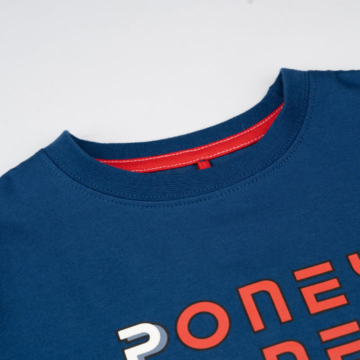 Poney Boys Navy Crosswords Poney Short Sleeve Tee