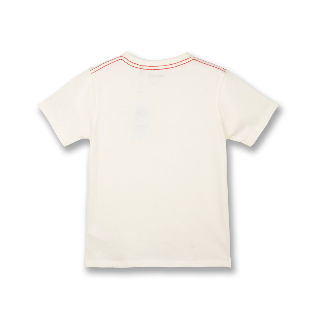 Poney Boys Cream Icon P Logo Short Sleeve Tee