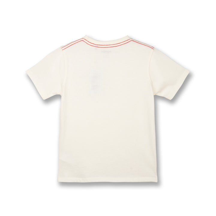 Poney Boys Cream Icon P Logo Short Sleeve Tee