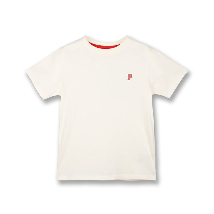 Poney Boys Cream Icon P Logo Short Sleeve Tee