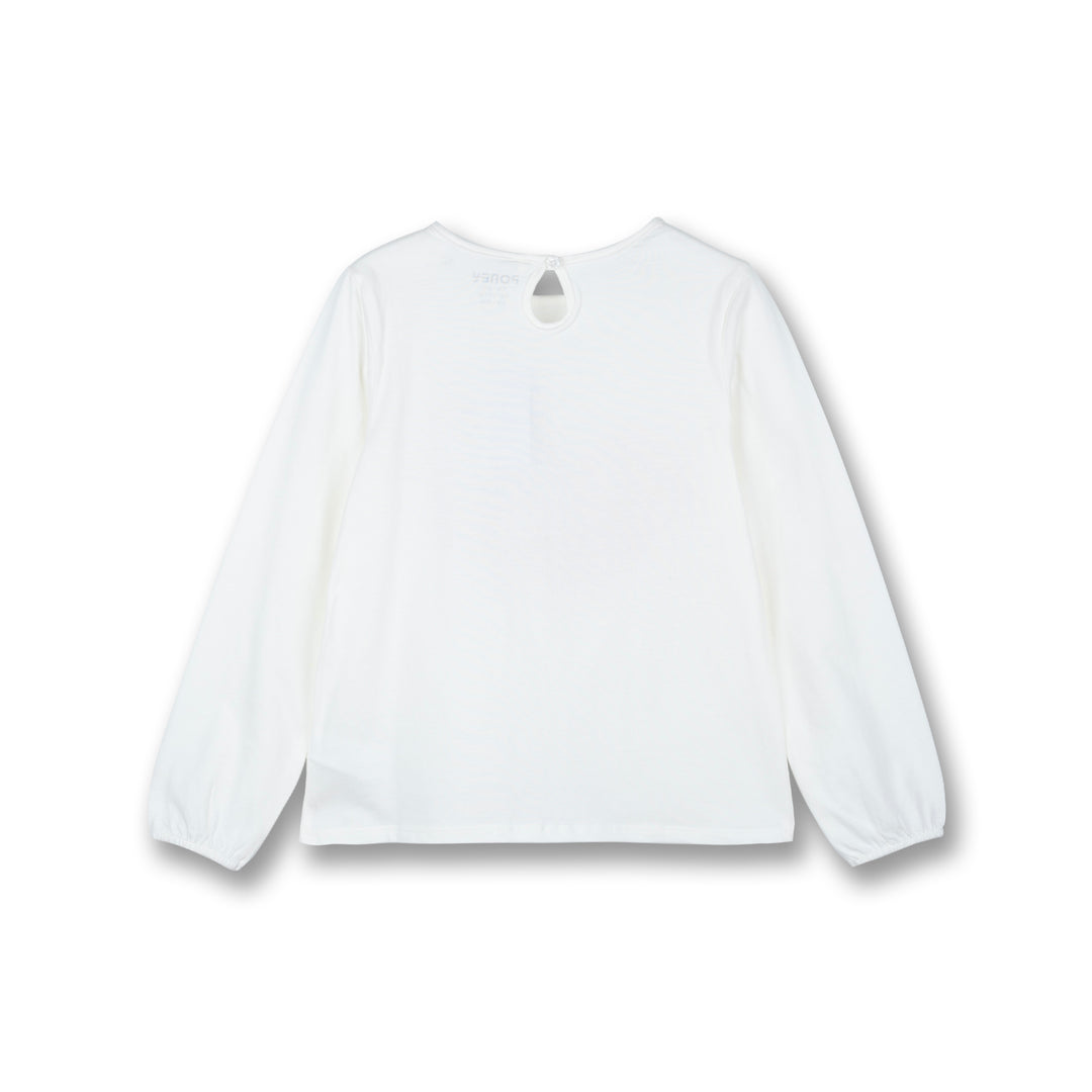 Poney Girls Cream Hearty Poney Love Long Sleeve Tee
