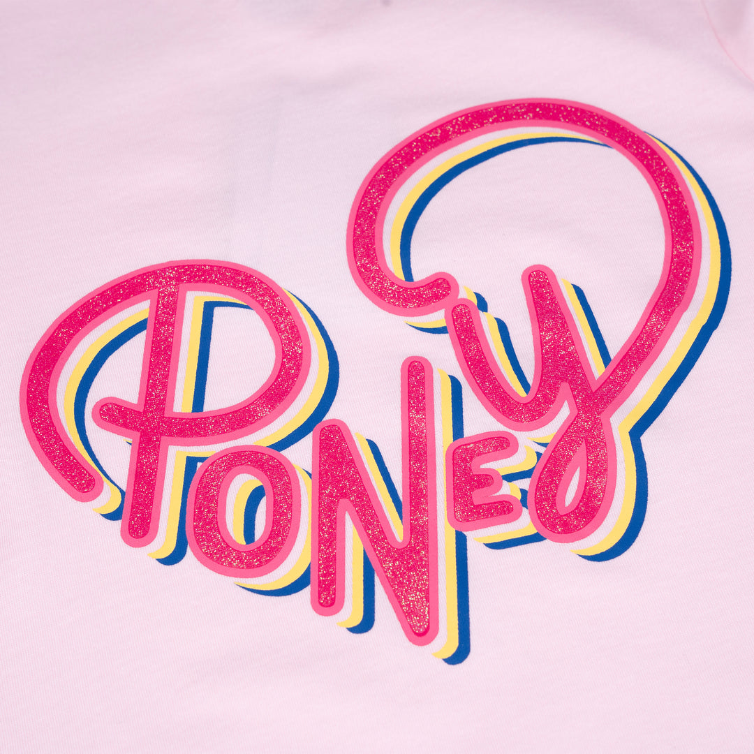 Poney Girls Light Pink Hearty Poney Love Long Sleeve Tee