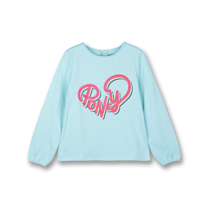 Poney Girls Light Green Hearty Poney Love Long Sleeve Tee