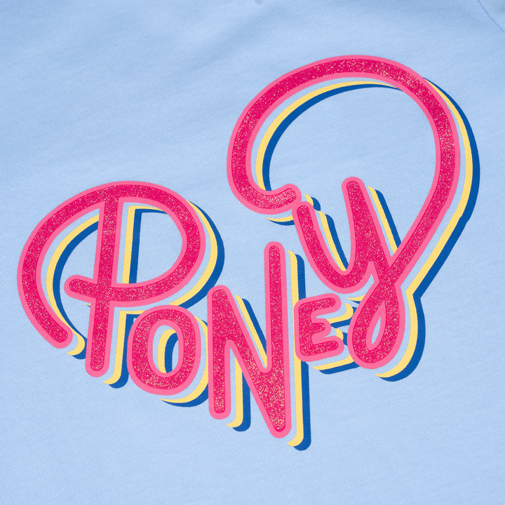 Poney Girls Blue Hearty Poney Love Long Sleeve Tee