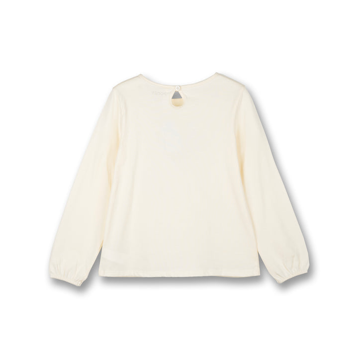 Poney Girls Beige Unicorn Of Flowers Long Sleeve Tee