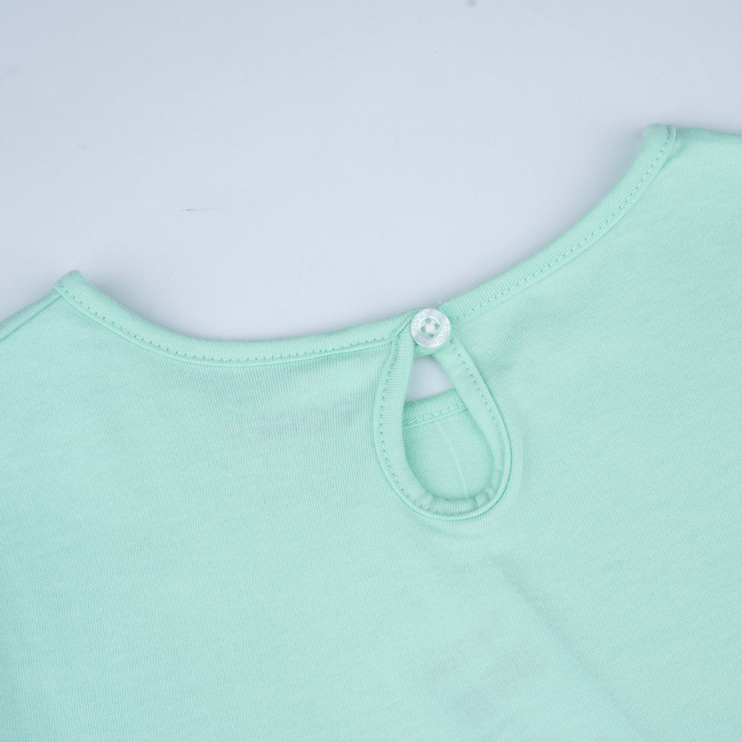 Poney Girls Turquoise Unicorn Of Flowers Long Sleeve Tee