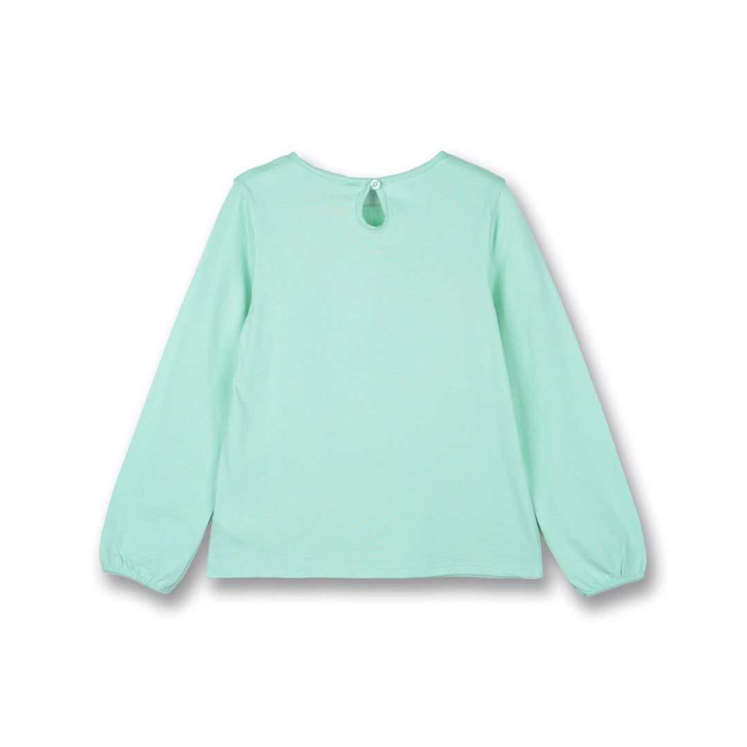 Poney Girls Turquoise Unicorn Of Flowers Long Sleeve Tee