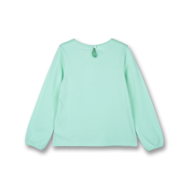 Poney Girls Turquoise Unicorn Of Flowers Long Sleeve Tee