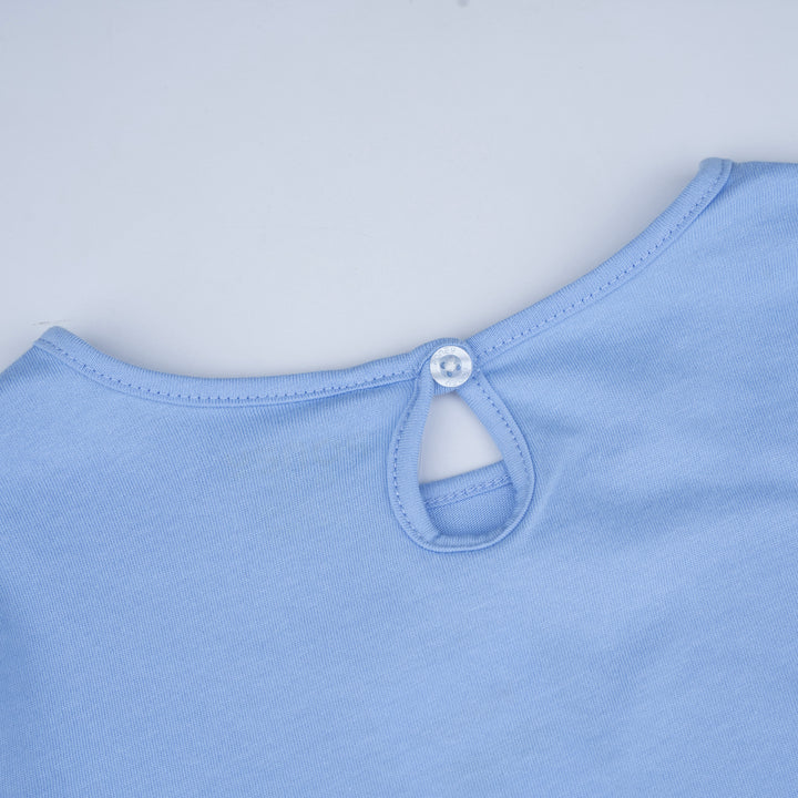 Poney Girls Blue Butterfly Kitty Cat Long Sleeve Tee