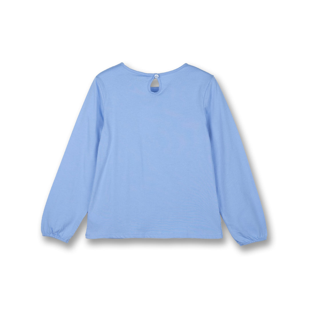 Poney Girls Blue Butterfly Kitty Cat Long Sleeve Tee