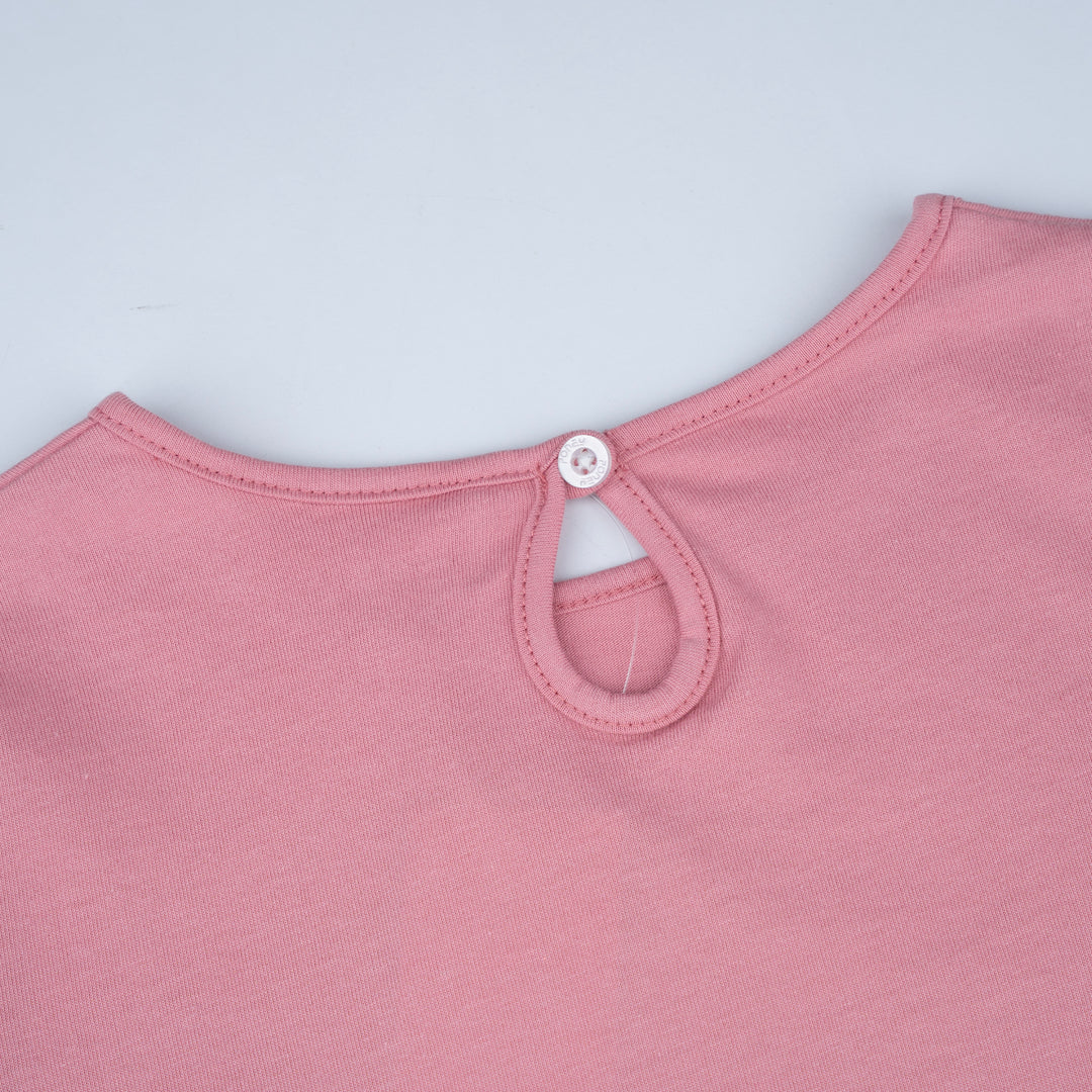 Poney Girls Pink Butterfly Kitty Cat Long Sleeve Tee