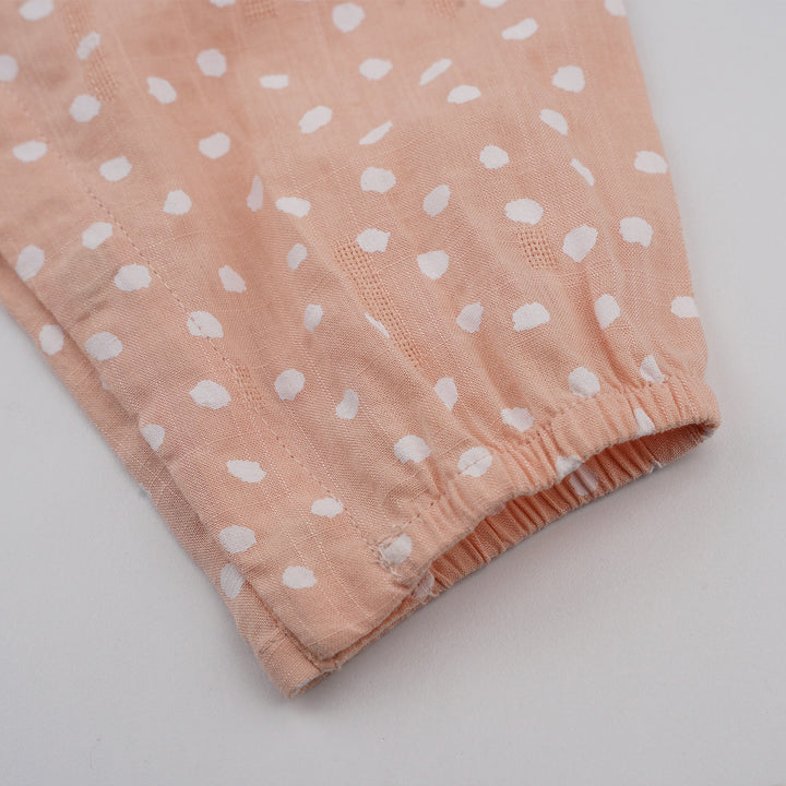 Poney Girls Peachy Polka Sleeveless Romper