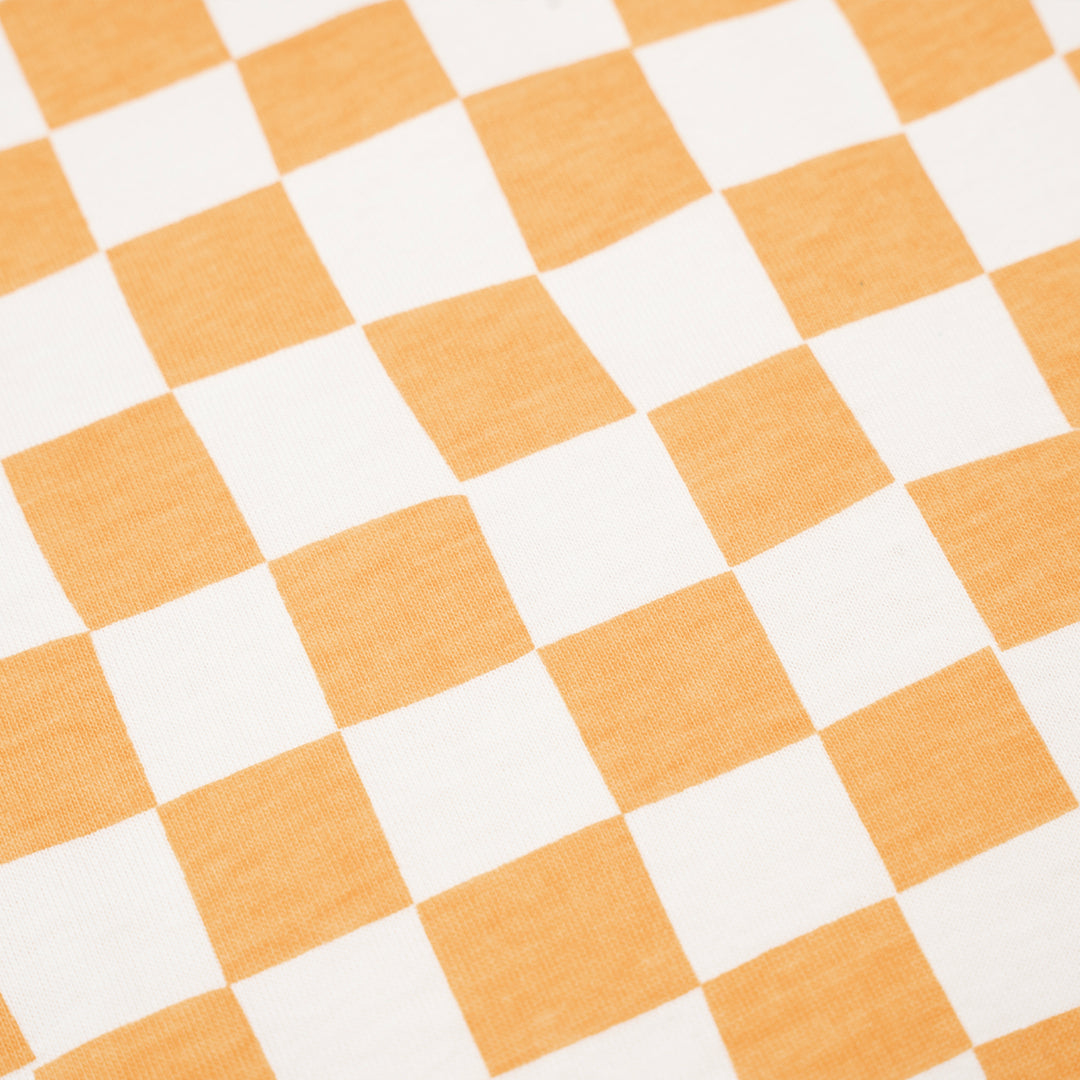 Poney Boys Mustard Checkered Logo Short Sleeve Tee