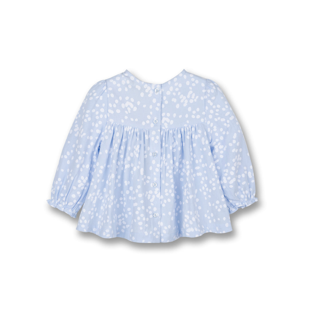 Poney Baby Girls Light Blue Nantucket Breeze Long Sleeve Blouse
