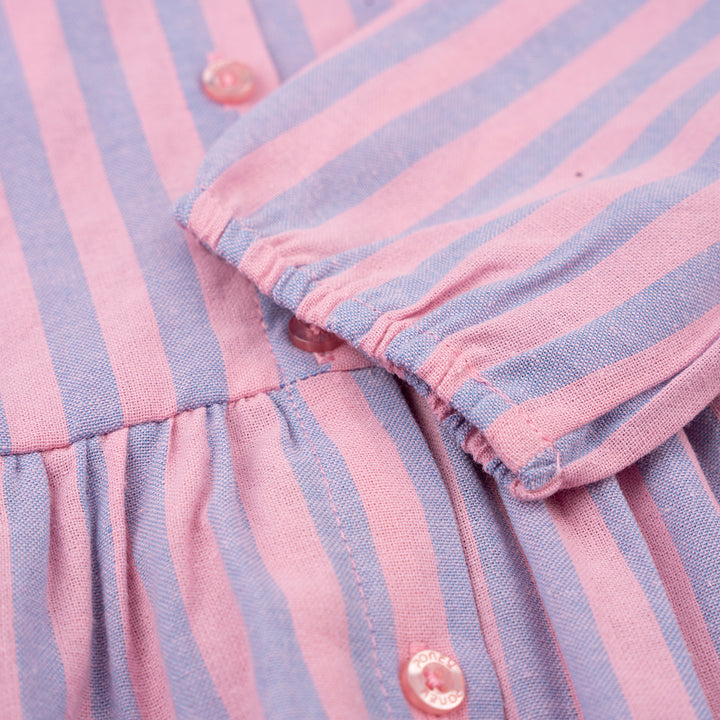 Poney Baby Girls Purple Cheerful Striped Long Sleeve Blouse