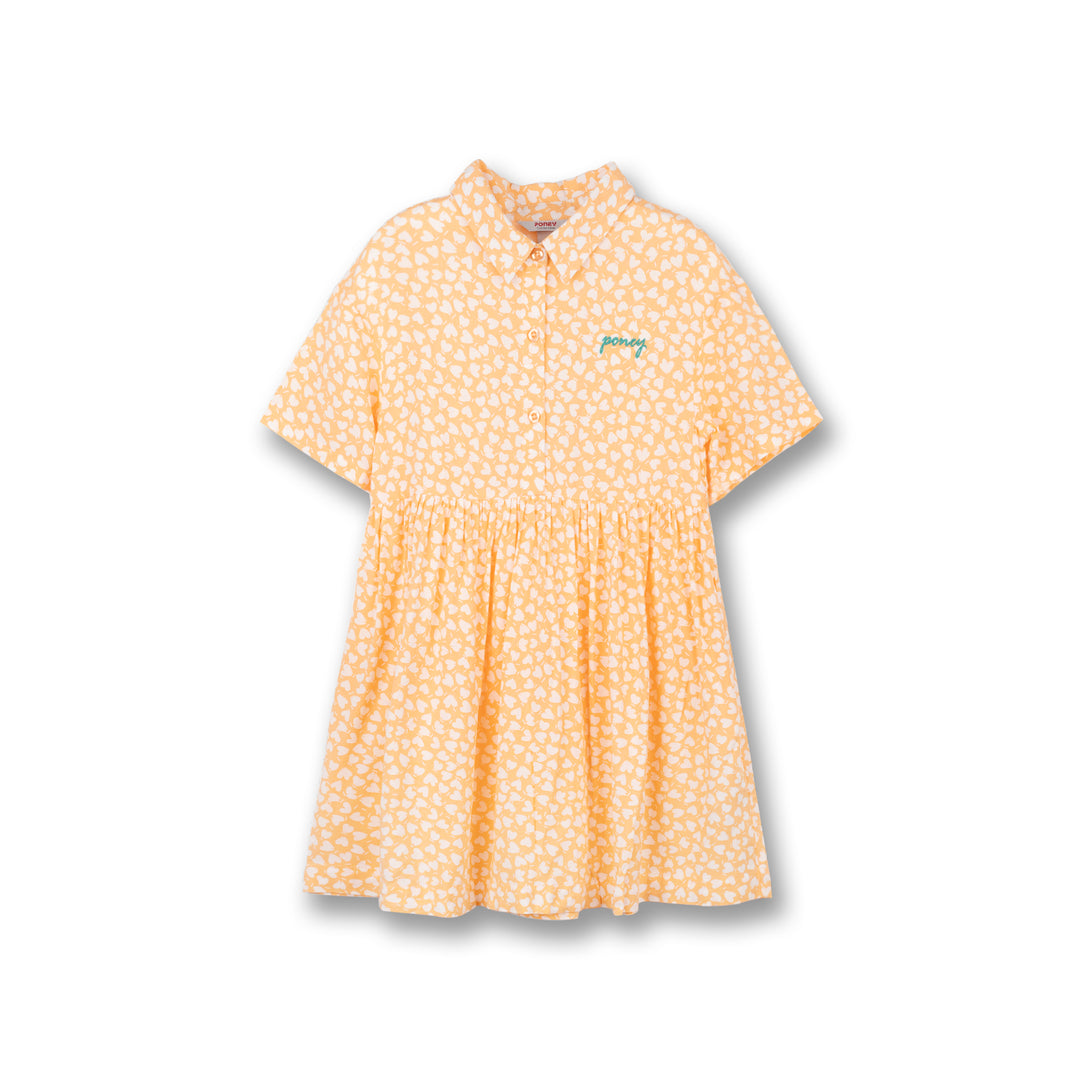 Poney Girls Light Orange Prairie Sunset Short Sleeve Dress
