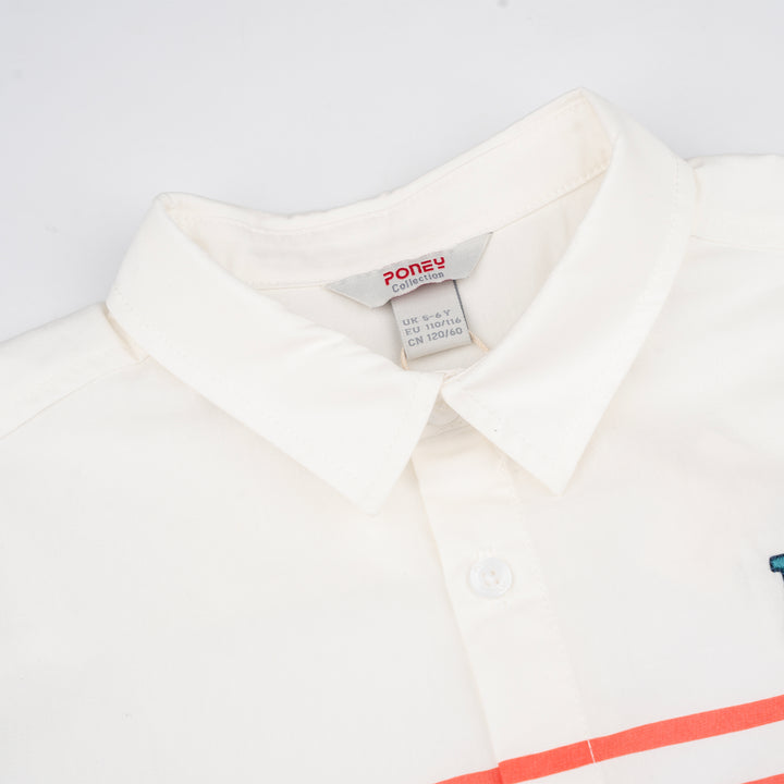 Poney Boys White Isaac Party Choice Long Sleeve Shirt