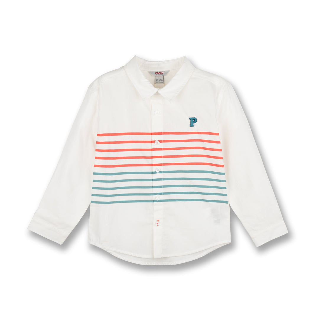 Poney Boys White Isaac Party Choice Long Sleeve Shirt