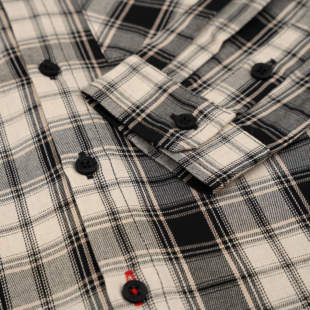 Poney Boys Khaki Classic Icon Checks Long Sleeve Shirt