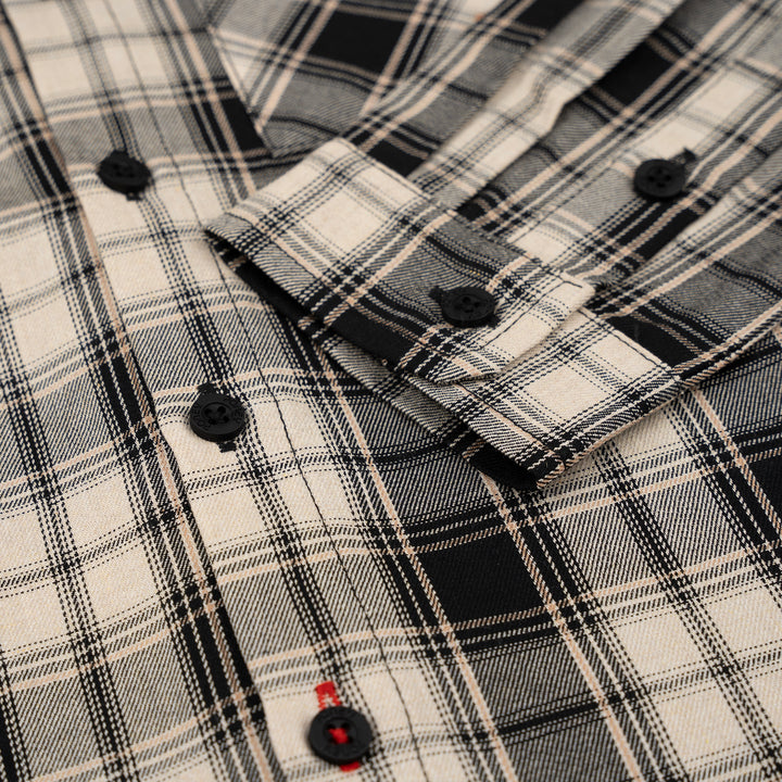 Poney Boys Khaki Classic Icon Checks Long Sleeve Shirt