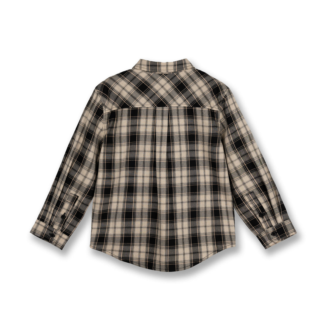 Poney Boys Khaki Classic Icon Checks Long Sleeve Shirt