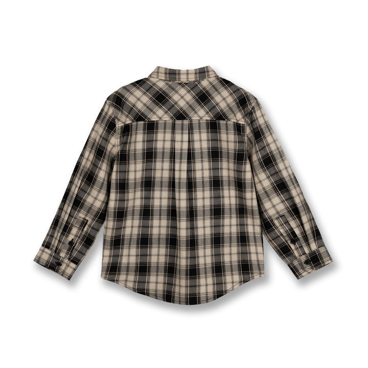Poney Boys Khaki Classic Icon Checks Long Sleeve Shirt