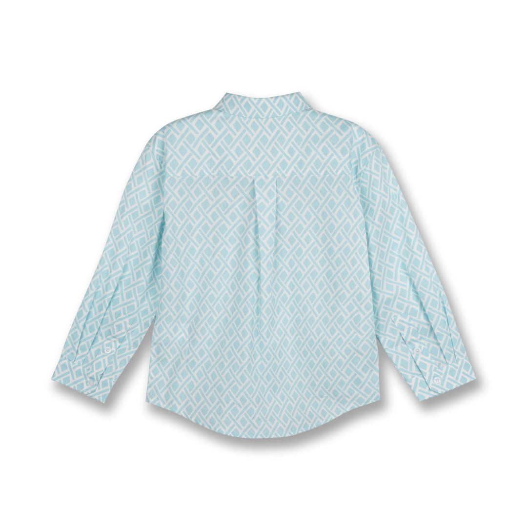 Poney Boys Blue Jacob Festive Picks Long Sleeve Shirt