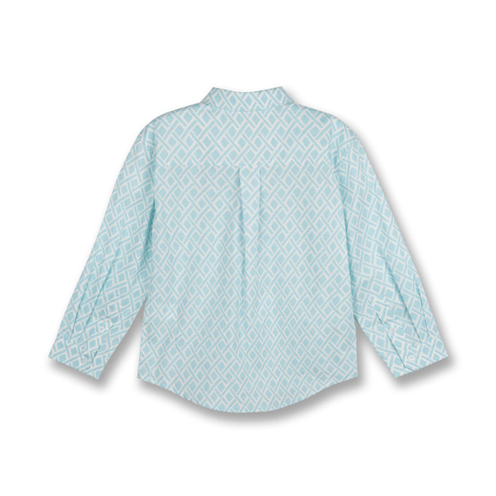 Poney Boys Blue Jacob Festive Picks Long Sleeve Shirt