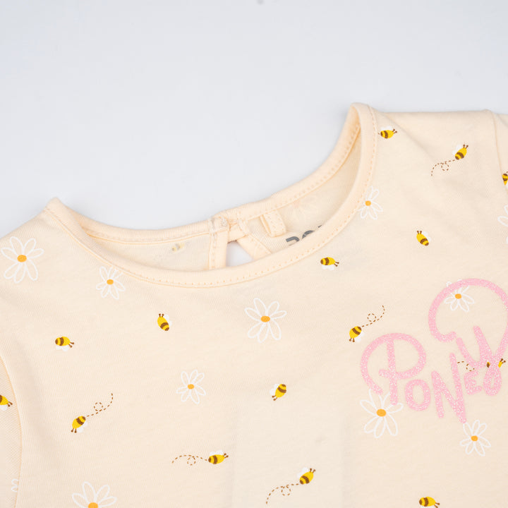 Poney Girls Cream Buzzing Beez Short Sleeve Tee