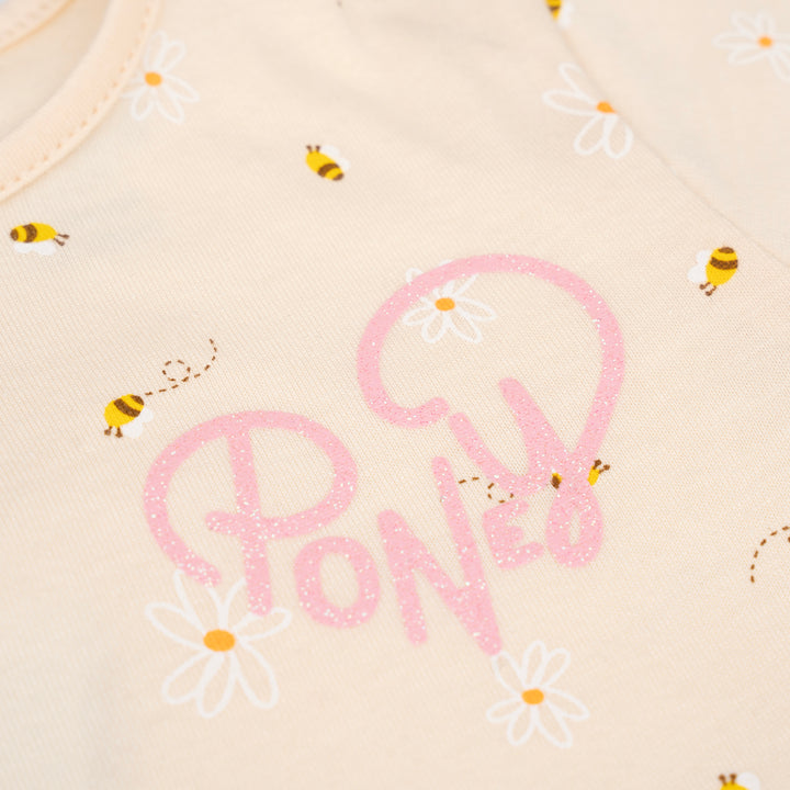 Poney Girls Cream Buzzing Beez Short Sleeve Tee