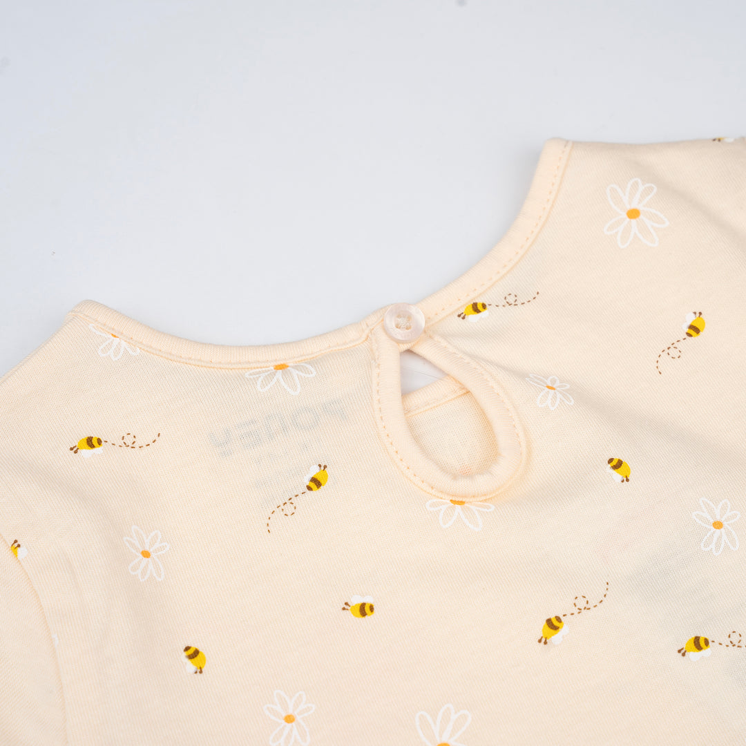 Poney Girls Cream Buzzing Beez Short Sleeve Tee