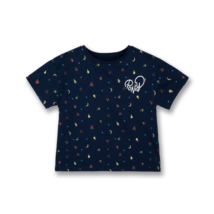 Poney Girls Navy Lily's Orchard Short Sleeve Tee